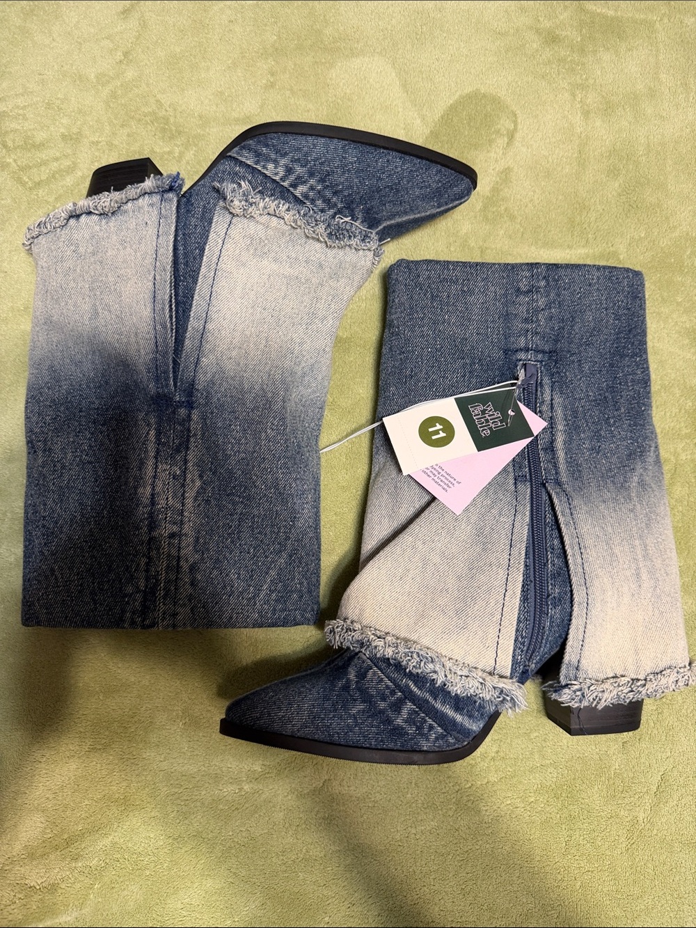 NWT Wild Fable Calista Ombré Denim Ankle Boots